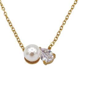 Pearl & Crystal Pendant Necklace